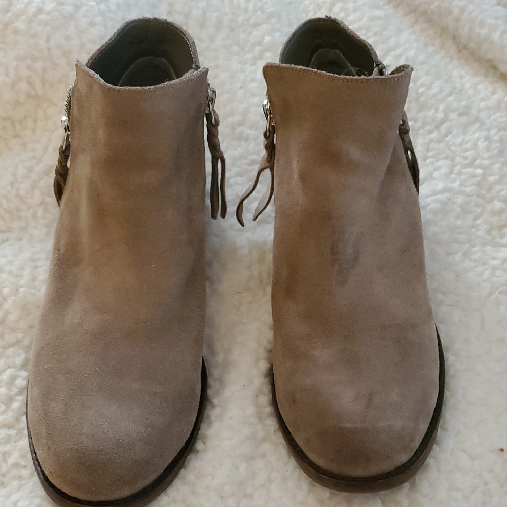 Dolce Vita Tan Women's Suede Ankle Boots, Size 8